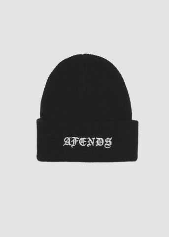AFENDS Gothic Recycled Beanie - BLACK