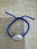 925 Blue Adjustable Anklet - Silver With Shell