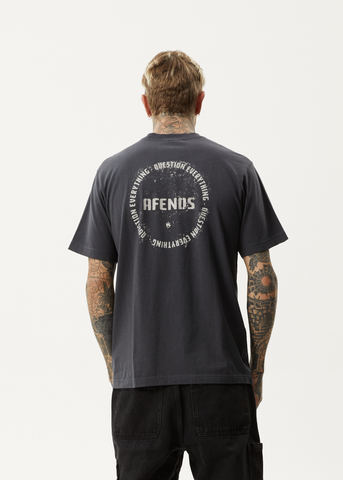 AFENDS - Questions - Retro Fit T-Shirt - CHARCOAL
