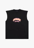AFENDS Flame On Recycled Sleeveless Tee - STONE BLACK