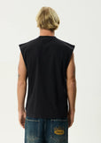 AFENDS Flame On Recycled Sleeveless Tee - STONE BLACK