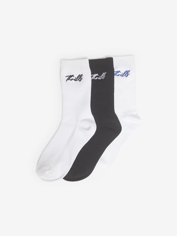 THRILLS Signature 3-Pack Sock - BLUE/BLACK/WHITE