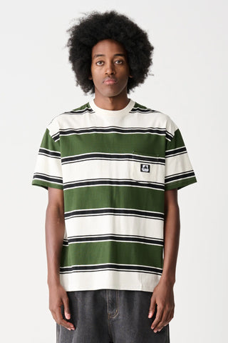 XLARGE 91 Stripe Short Sleeve Tee - FOREST GREEN