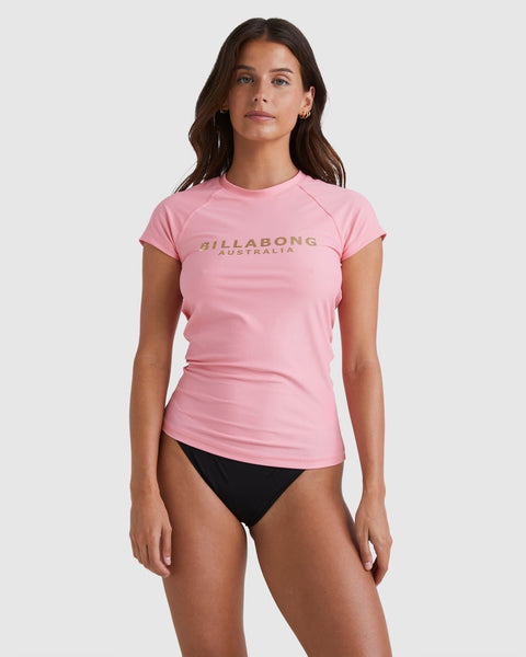 BILLABONG Society Foil Short Sleeve Sunshirt PEACH KISS