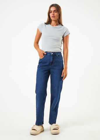 AFENDS Shelby Long Wide Leg - AUTHENTIC BLUE