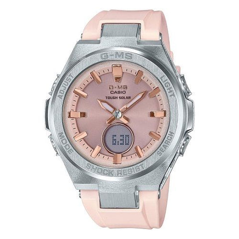 CASIO Baby-G Silver Women's Solar Watch - PINK RESIN BAND