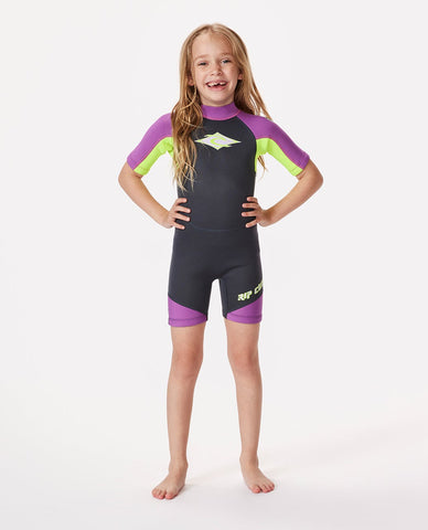 RIP CURL Groms Omega Back Zip Spring Wetsuit - PURPLE