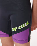 RIP CURL Groms Omega Back Zip Spring Wetsuit - PURPLE