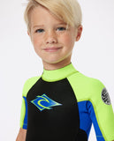 RIP CURL Groms Omega Back Zip Spring Wetsuit - LEMON