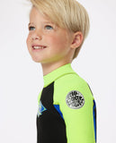 RIP CURL Groms Omega Back Zip Spring Wetsuit - LEMON