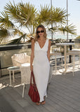 AFENDS Focus Seersucker Maxi Dress - WHITE