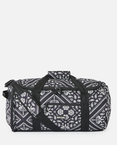 RIP CURL Large Packable 60 Litre Duffle Bag - BLACK/OFF WHITE