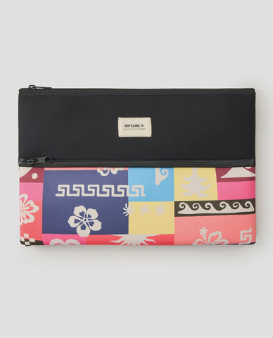 RIP CURL X Large Pencil Case Variety - BLACK/MULTI/PINK