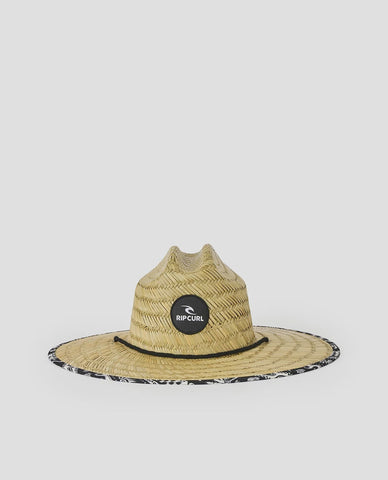 RIP CURL Mixed STraw Hat MED - BLK/OFF WHITE