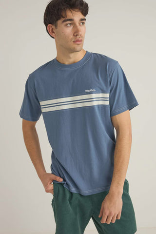 RHYTHM Vintage Panel Short Sleeve T-Shirt - VINTAGE SLATE