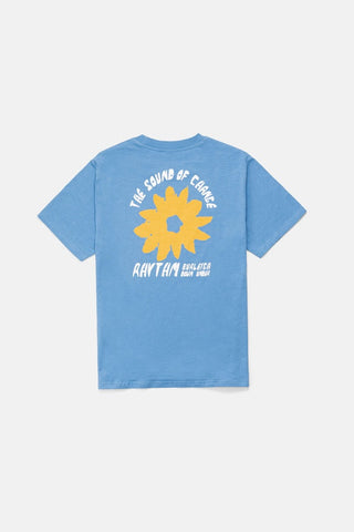 RHYTHM Down Under Slub Short Sleeve T-Shirt - SEA BLUE