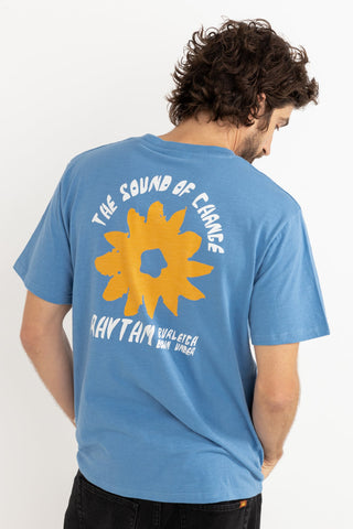 RHYTHM Down Under Slub Short Sleeve T-Shirt - SEA BLUE