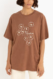 RHYTHM Lulu Floral Oversized T-shirt - CHOCOLATE