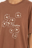RHYTHM Lulu Floral Oversized T-shirt - CHOCOLATE