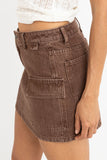 RHYTHM Cargo Denim Mini Skirt - BROWN