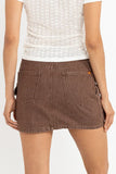 RHYTHM Cargo Denim Mini Skirt - BROWN