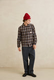 RHYTHM Alex Check Long Sleeve Shirt - CHESTNUT
