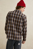 RHYTHM Alex Check Long Sleeve Shirt - CHESTNUT