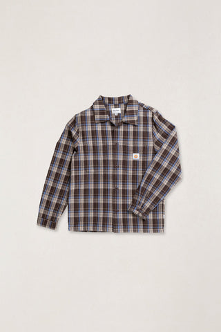 RHYTHM Alex Check Long Sleeve Shirt - CHESTNUT