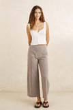 RHYTHM London Check Wide Leg Pant - CHOCOLATE