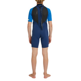 O'NEILL - Boys Reactor 2 Back Zip Short Sleeve Spring 2mm - NAVY/ULTRA