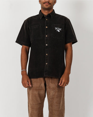TOWN & COUNTRY Dawn Short Sleeve Canvas Shirt - BLACK
