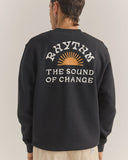 RHYTHM Awake Fleece Crew - BLACK