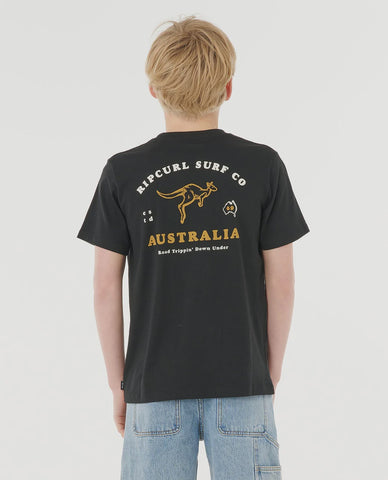 RIP CURL Road Trip Boys Tee - WASHED BLACK