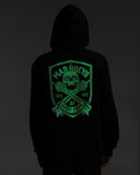 THE MAD HUEYS Ahoy Fkrs Shield Hooded Pullover - BLACK
