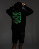THE MAD HUEYS Ahoy Fkrs Shield Hooded Pullover - BLACK