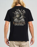 THE MAD HUEYS Captain Ship Faced Short Sleeve Tee - BLACK