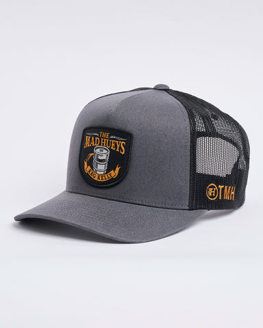 THE MAD HUEYS Such Is Beer Twill Trucker - CHARCOAL