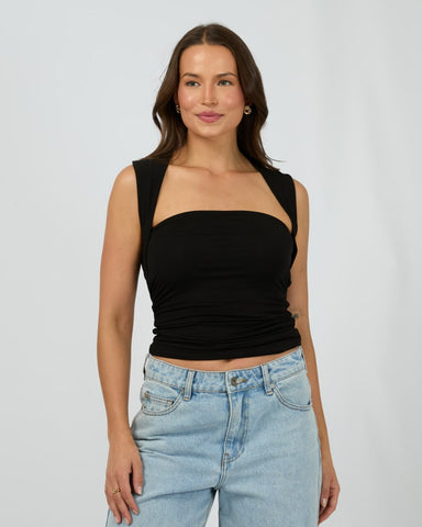 SILENT THEORY Peyton Top - BLACK