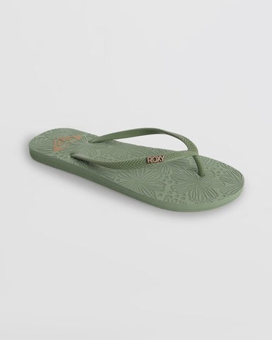 ROXY Antilles 3 Ladies Thongs - OIL GREEN