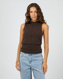 SILENT THEORY Ellis Tank Top - CHOCOLATE