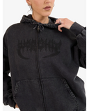 WORSHIP Kiss Me Zip Front Hood - BLACK