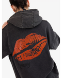 WORSHIP Kiss Me Zip Front Hood - BLACK