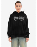 WORSHIP Kiss Me Zip Front Hood - BLACK