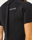 RIP CURL Womens Trad 2/2 SS Back Zip Springsuit - BLACK