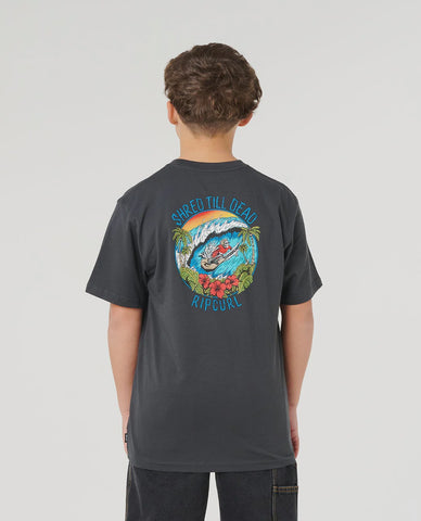 RIP CURL Shred Til Dead Boys Tee - WASHED BLACK