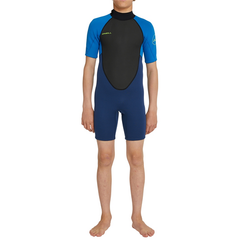 O'NEILL - Boys Reactor 2 Back Zip Short Sleeve Spring 2mm - NAVY/ULTRA