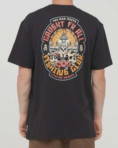THE MAD HUEYS Caught Fk Skull Tee - BLACK