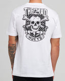 THE MAD HUEYS Anchor Skull Short Sleeve Tee - WHITE