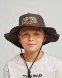 THE MAD HUEYS Youth Troppo Captain Wide Brim Bucket Hat - NATIVE CAMO