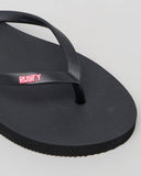 RUSTY Zippin Thongs - BLACK/STRAWBERRY